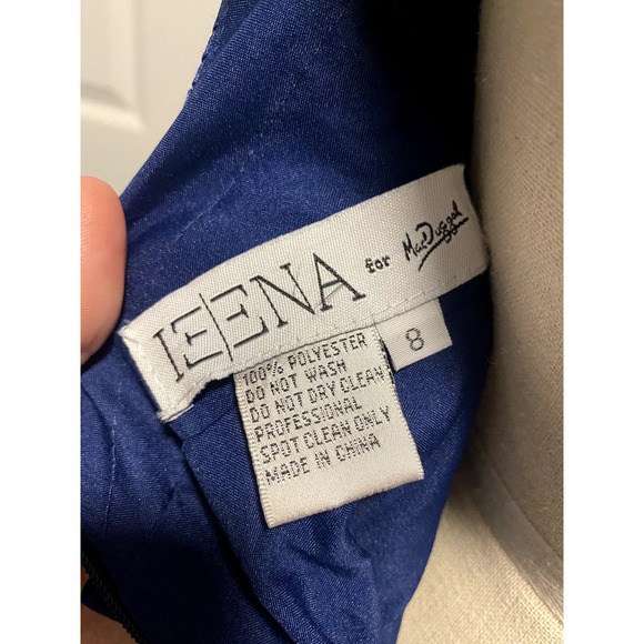 Mac Duggal 49039 Plunge Neck Pleated Evening Gown NEW 8 Midnight Blue - Picture 3 of 8